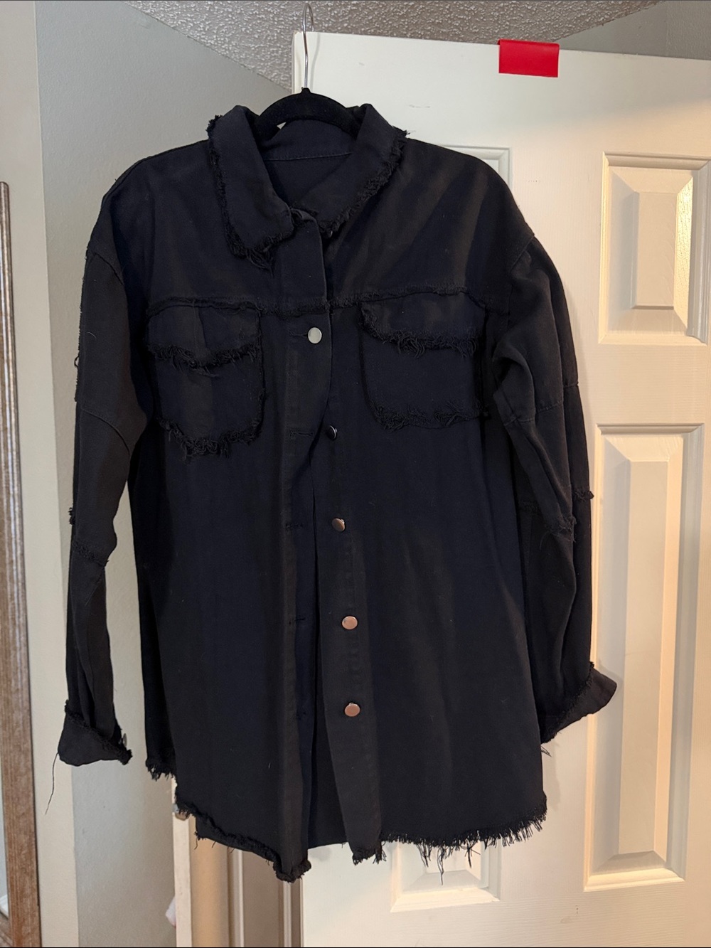 Shein | Black | Women's Raw-Edge | Button | Front Jacket | S